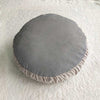 coussin rond gris