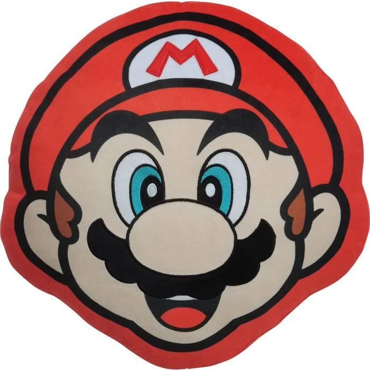 Coussin Mario Bros 41 x 3 x 41 cm Bleu Blanc Marron Noir Rouge Beige Polyester Visage