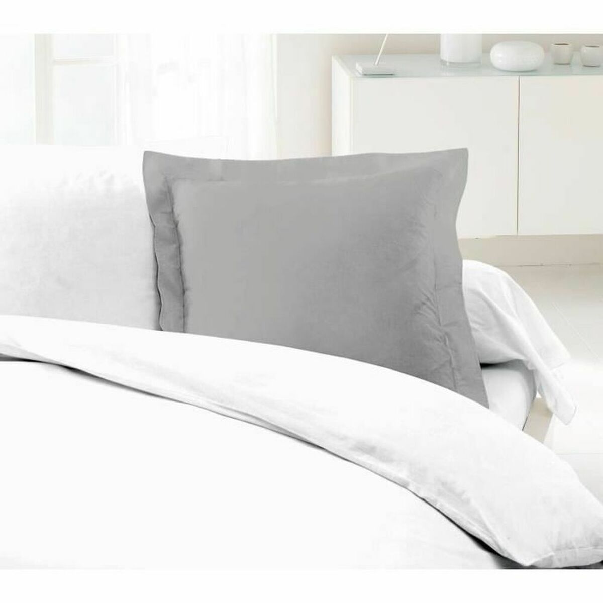 Taie d'oreiller Lovely Home Gris Gris clair 63 x 63 cm (2 Unités)
