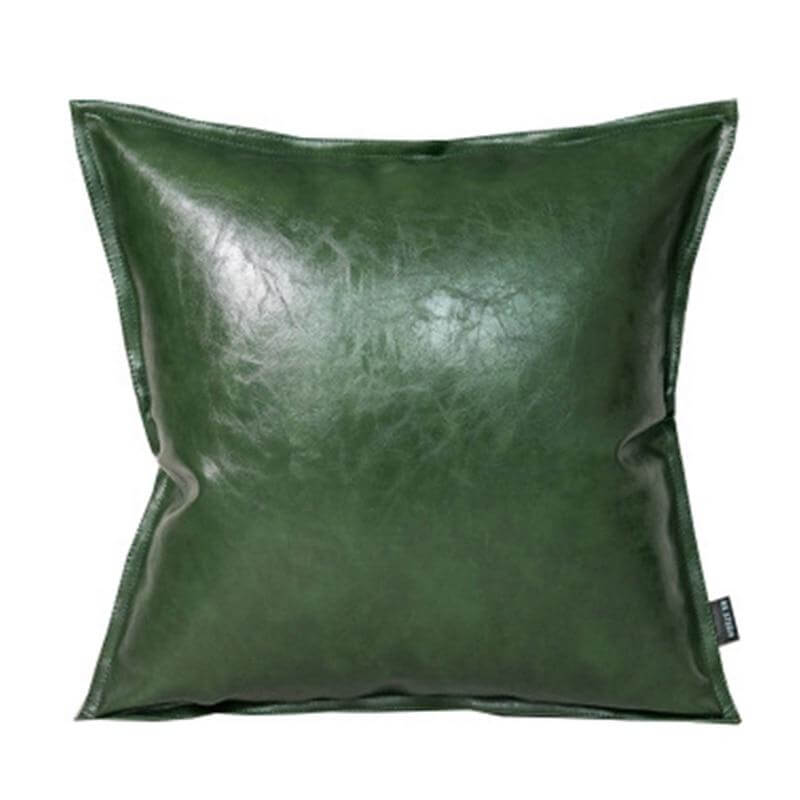 Coussin Cuir Vert