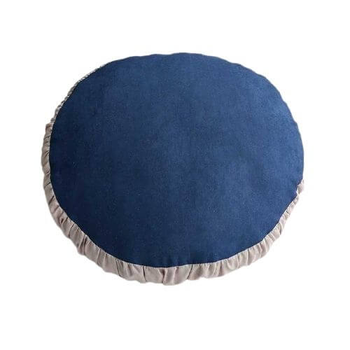 Coussin Rond Bleu Foncé