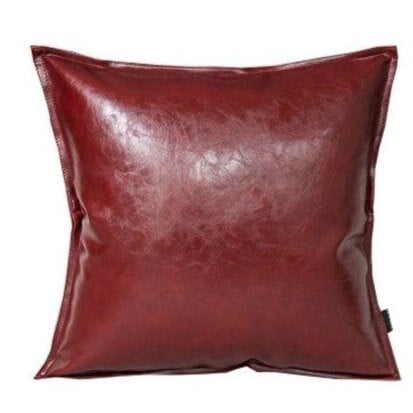 Coussin Simili Cuir Rouge