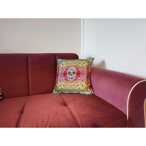 Coussin Tête de Mort Teardrops