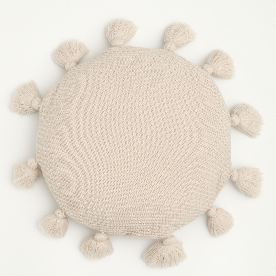 Coussin Rond Beige