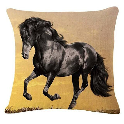 Tissu face de coussin - chevaux - Cazaméa Tissu face de coussin - chevaux - Cazaméa