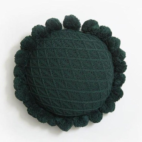 Coussin Rond Vert Foncé