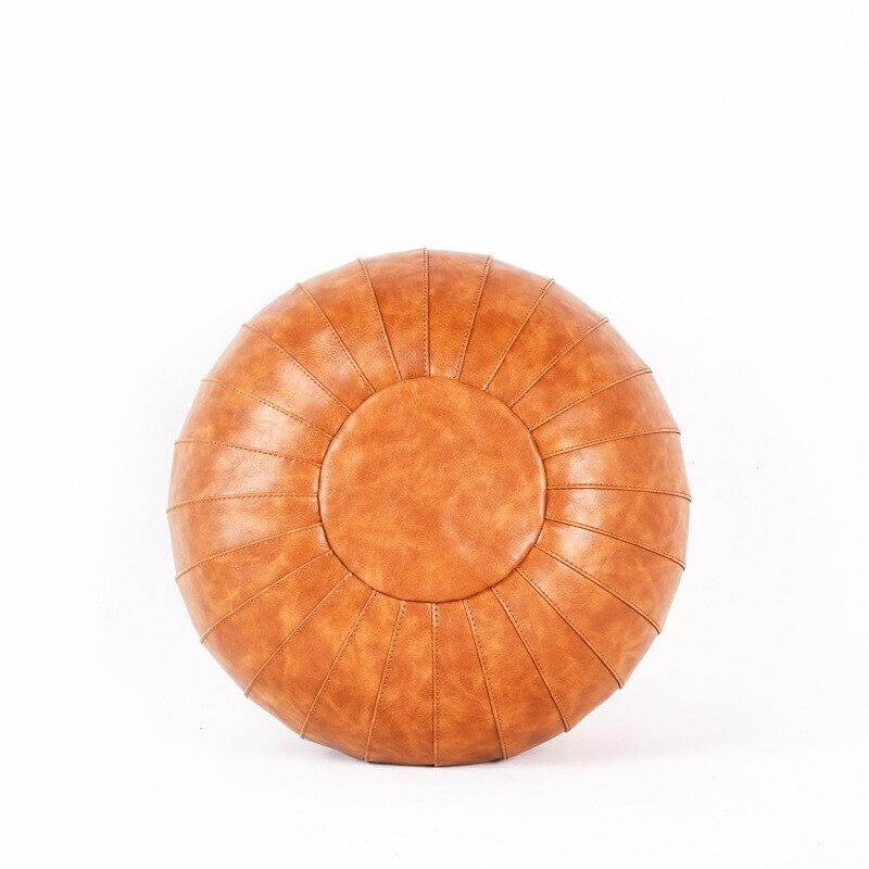 Pouf Marocain Rond Marron Clair