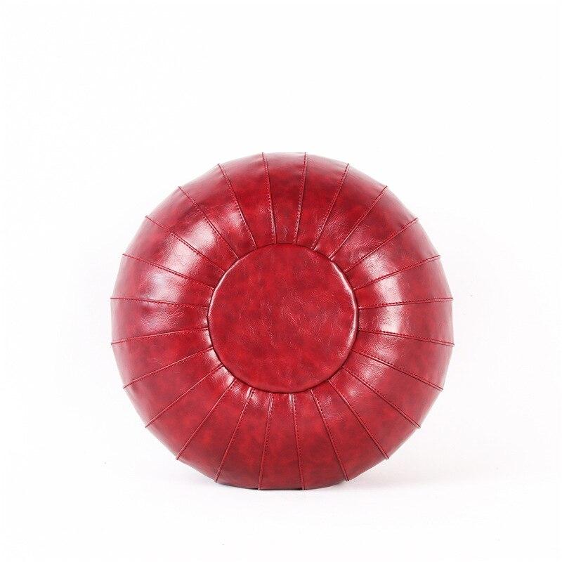 Pouf Marocain Rond Rouge