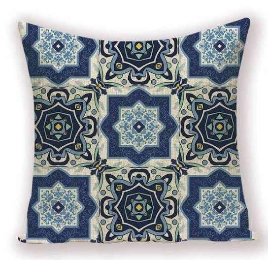 Coussin Bohème Bleuâtre