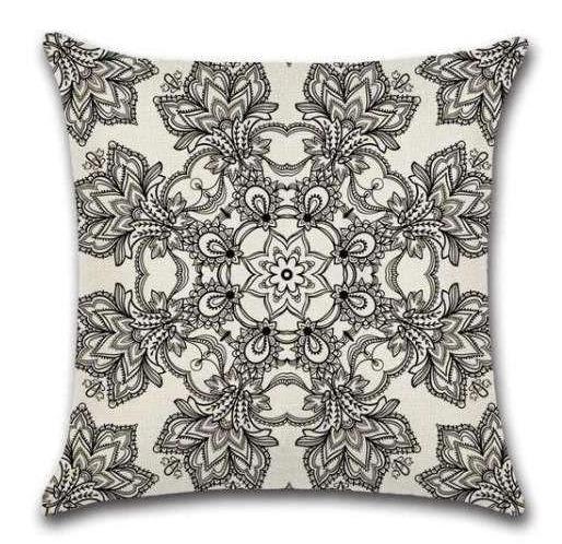Coussin Bohème Noir Et Blanc