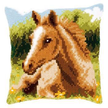 Coussin Broderie Cheval