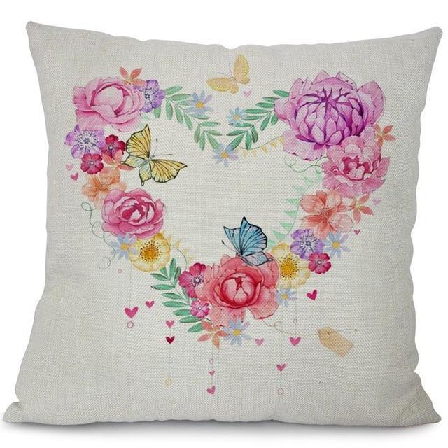 Coussin Coeur Fleur