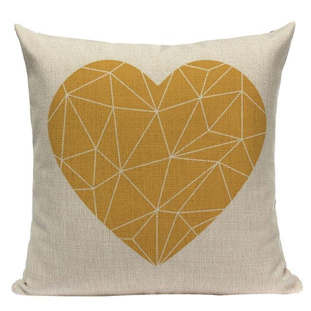Coussin Coeur Jaune