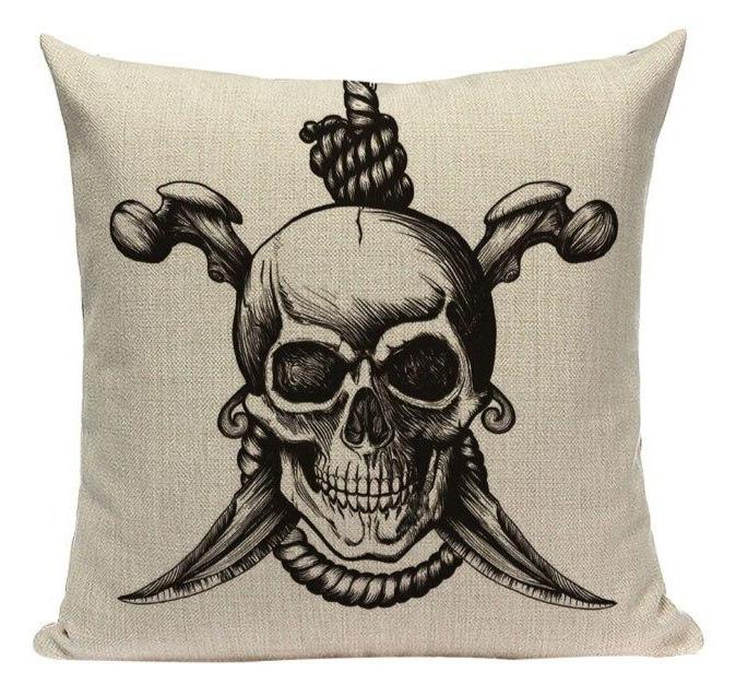 Coussin Crâne Pirate
