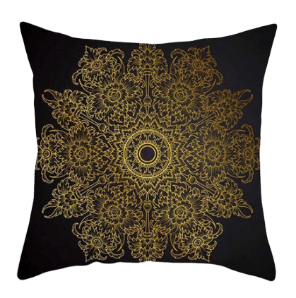 Coussin Ethnique Doré