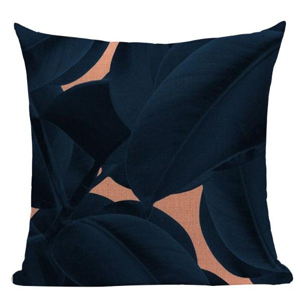 Coussin Feuille Bleu