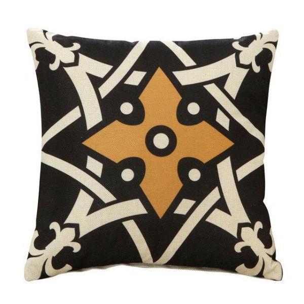 Coussin Motif Ethnique Noir
