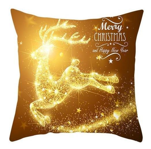 Coussin Noël Cerf Doré