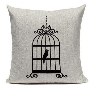 Coussin Oiseau Cage
