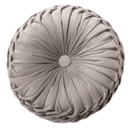 Coussin Rond Velours Gris