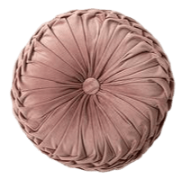 Coussin Rond Velours Rose
