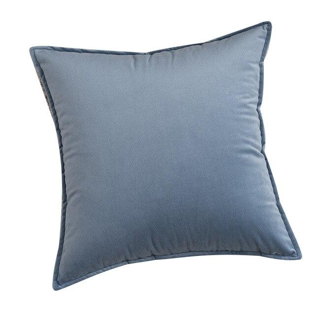 Coussin Velours Bleu Gris