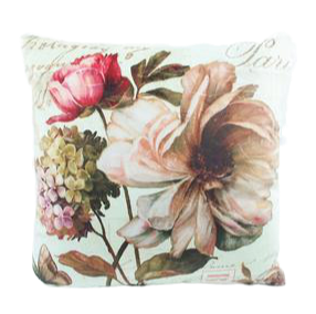 Coussin Velours Fleuri