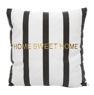 Coussin Velours Noir Et Blanc
