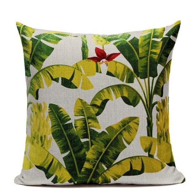 Housse Coussin Imprimé Tropical