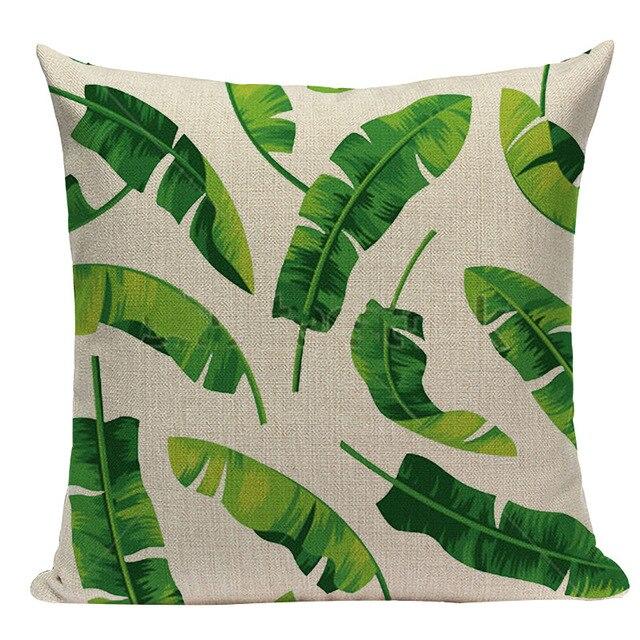 Housse De Coussin Imprimé Feuille