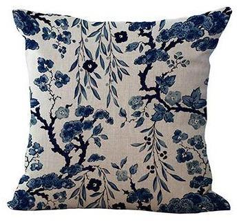 Housse De Coussin Vintage Bleu