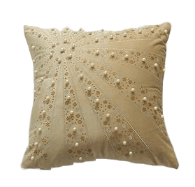 Oreiller Velours Jaune